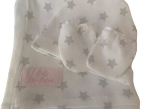 Σετάκι new born λευκό με αστέρια
